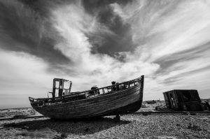Abandoned Boat on Dungeness Beach